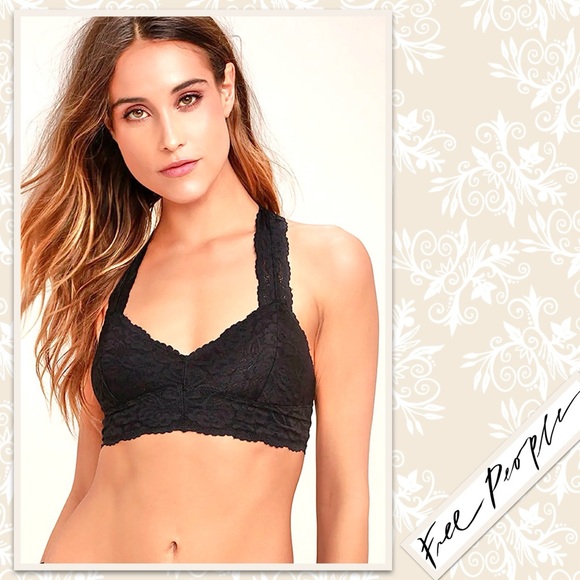 Free People Galloon Lace Raceback Bralette in Black - Picture 6 of 13